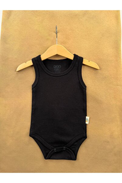 EFU BABY طقم مكون من 5 قطع، أسود، قطن 100%، بلوزة داخلية بدون أكمام للأطفال، ...