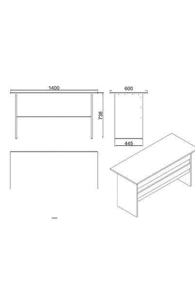 Yurudesign Vario A Ofis Çalışma Masası Beyaz