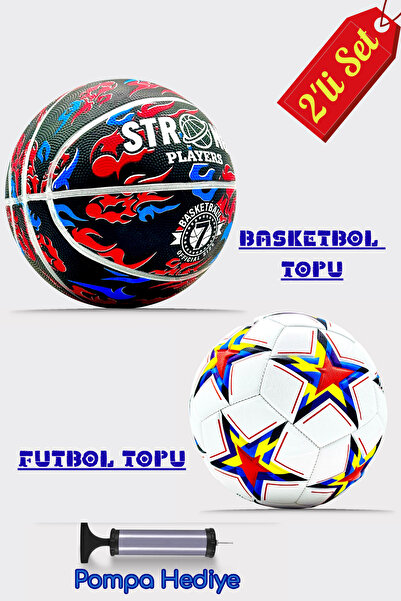 İMVULA Futbol Topu Seti Basketbol Topu Pompa Hediyeli Set
