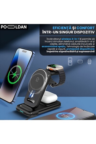 OEM Stație De Încărcare Wireless 4 În 1 Pentru Dispozitive Apple Și Samsung, ...