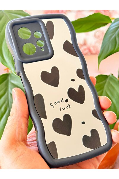 Fibaks Redmi Note 12 Compatible Case Mirrored Heart Pattern Soft Edge Camera Protected Silicone Cover