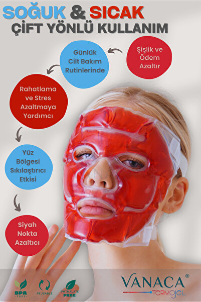Vanaca Grup Termojel Soğuk Sıcak Yüz Maskesi – Göz Altı Morluğu, Baş Ağrısı, Stres Ve Siyah Nokta Azaltıcı