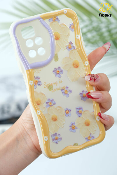 Fibaks Redmi 10 2022 Uyumlu Kılıf Tasarımlı Desenli Kamera Korumalı Papatya Çiçek Renkli Silikon Kapak