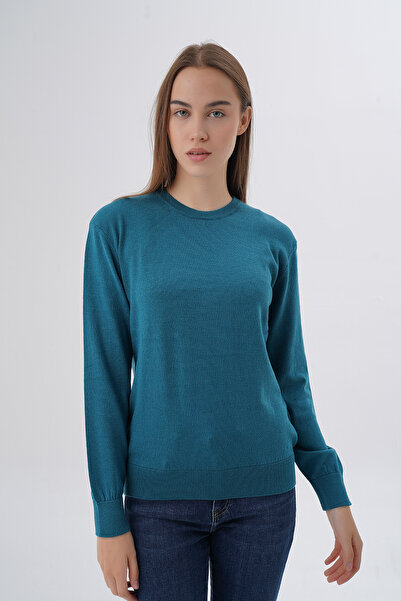 Trist Star Petrol 100% Organic Cotton Crew Neck Knitwear Sweater Blouse Trist...