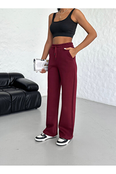 veres Sorane Bordo Χειμερινά Παντελόνια με Fleece εσωτερικά