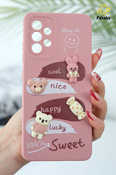 Fibaks Galaxy A13 A23 Uyumlu Kılıf Tasarımlı Desenli Kamera Korumalı Tavşan P...