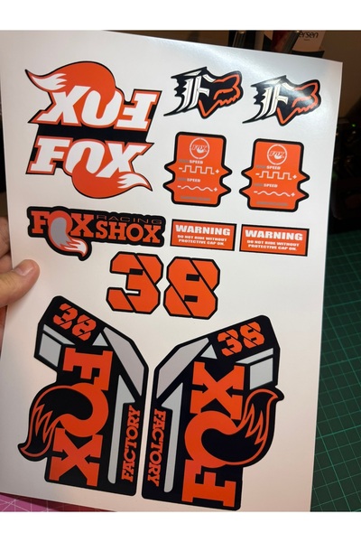 ca kay bu Fox 38 Bisiklet Maşa Sticker Seti – 15 Parça | Fox Racing Shox Etik...