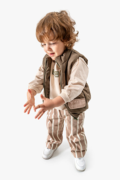 Jikko Baby Striped Trousers and Vest 3 Piece Set 9075