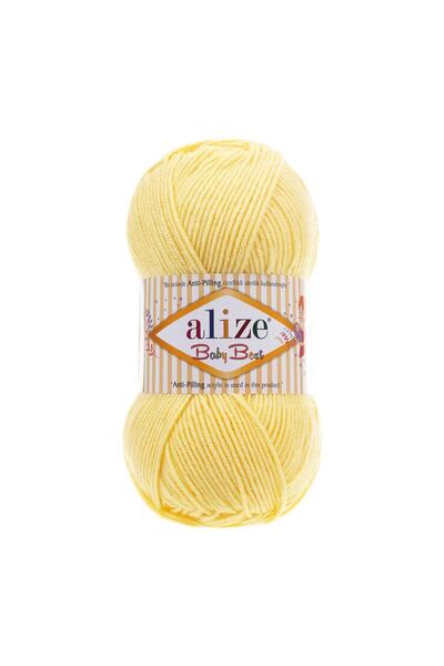Alize 5 Τεμάχια Baby Best 250 Ανοιχτό Κίτρινο 10% Μπαμπού - 90% Ακρυλικό (αντιπηκτικό Ακρυλικό) / 100 Gr - 240 M