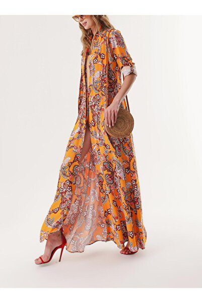 SOCIETA Turuncu Bol kesim gömlek elbise 94264