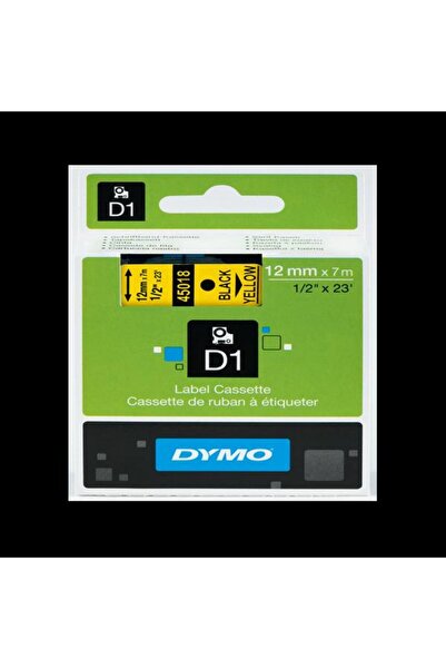Dymo D1 Şerit Standart 12 MMx7 MT Sarı Üzerine Siyah 45018 S0720580