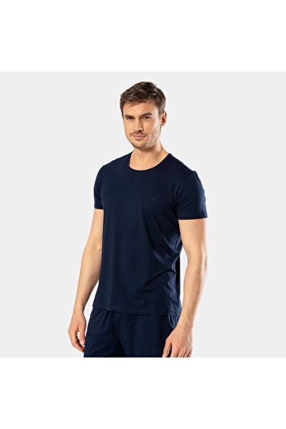 Cacharel 2169 Ανδρικό μπλουζάκι Modal Cotton Crew με κοντό μανίκι-σκούρο μπλε