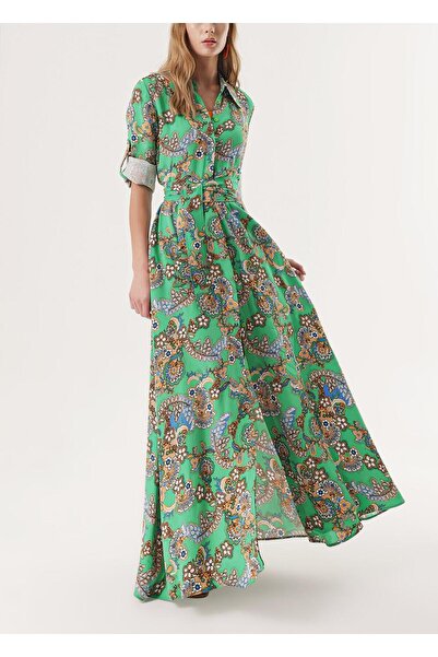 SOCIETA Yeşil Bol kesim gömlek elbise 94264