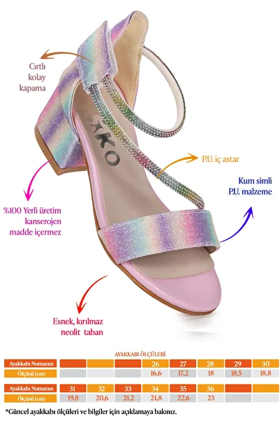 Kiko Kids Pisar Sand Glitter Daily Girl's 4 سم صندل بكعب عالٍ فستان سهرة