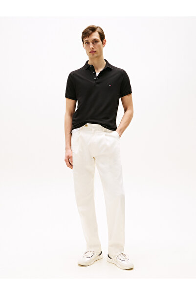 Tommy Hilfiger Erkek Siyah Polo Yaka T-Shirt MW0MW17771 BDS