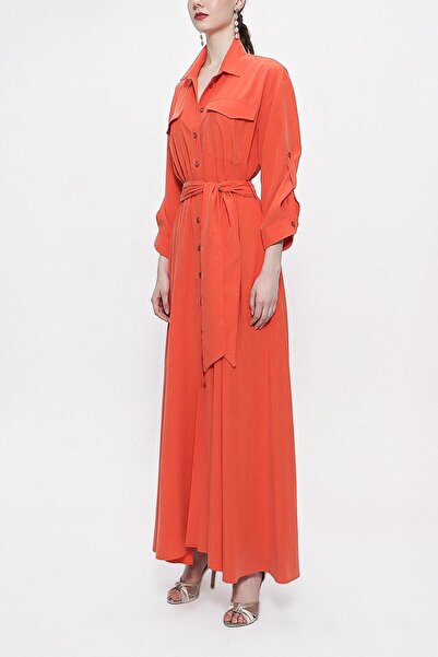 SOCIETA Mercan Beli Elasticated Loose Fit Shirt Dress 94103