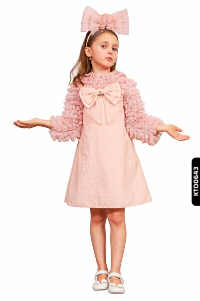 Belladonna A-Line Form Girl's Dress - Age 3-10, Bundled, Gathered Sleeves, Clown Collar 6539