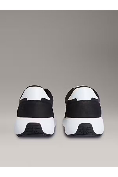 Calvin Klein Erkek Rahat Yüksek Taban CK Logolu Deri Siyah Sneaker YM0YM01370-0GM