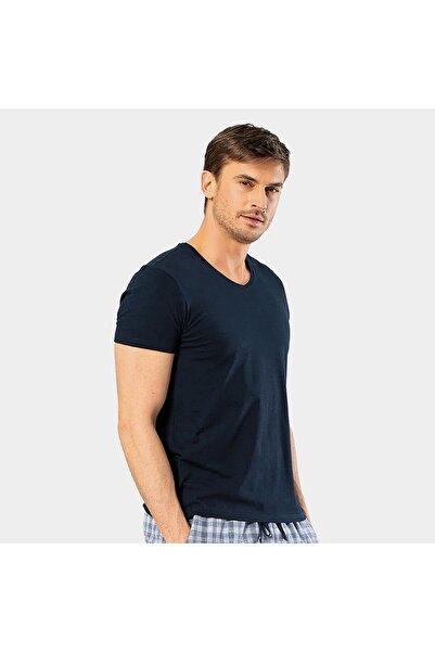 Cacharel Ανδρικό μπλουζάκι Lycra με λαιμόκοψη 1332/Μπλε ναυτικό