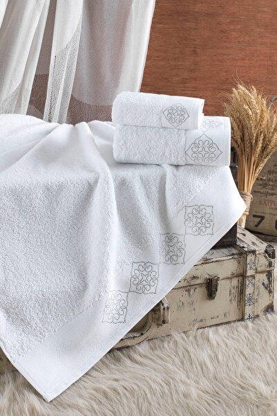 Ellia Soft Σετ πετσετών Regal 3 τεμαχίων 100% βαμβακερό σετ μπάνιου σε κουτί ...