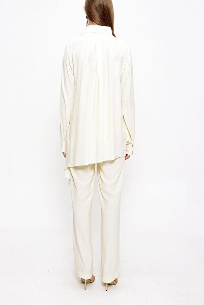 SOCIETA Ecru Double Suit with Elasticated Waistband Trousers 12284