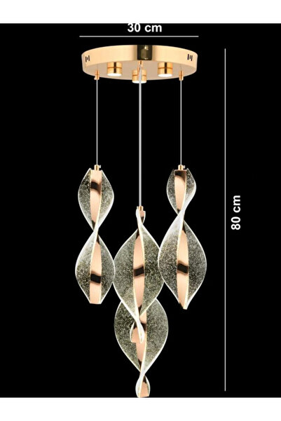 Store Mars 4'lü Gold Kumandalı 3 Renk Led Lüx Modern Ledli Avize