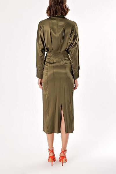 SOCIETA Khaki Bat sleeve shirt dress 94060