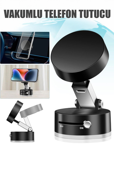 CMT Kablosuz Araç İçi Cep Telefonu Tutucu Araç içi Montaj Güçlü Vakumlu Manye...