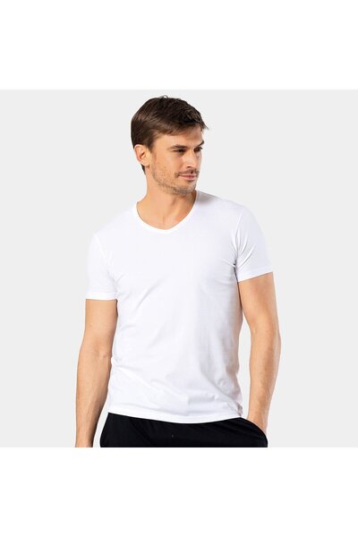Cacharel 1332 Men's V-Neck Short Sleeve T-shirt