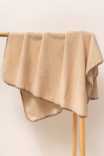 MAHFEL 100% Polar Jacquard Patterned 1St Class Baby & Kids Blanket Coffee