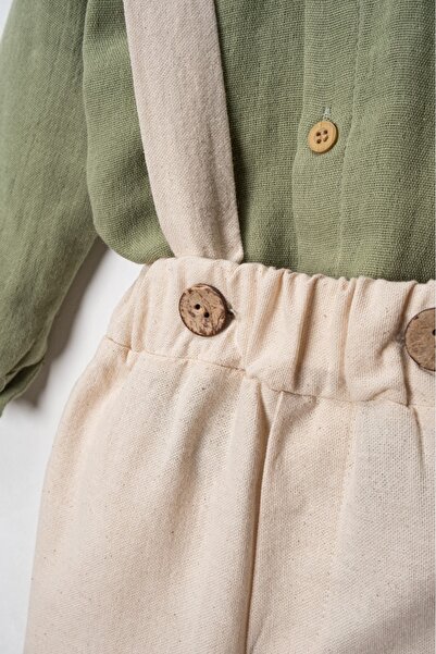 Lamonde Muslin Long Sleeve Trousers Baby Boy Salopet / 9 - 24 Months