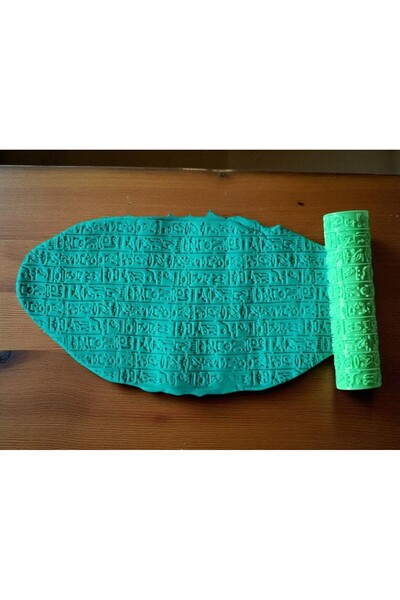 Atölye Dekupaj Model 045 - Mısır Hiyeroglifleri - Polimer Kil Doku Oklavası /...