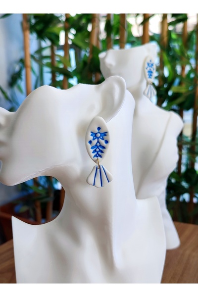 Atölye Myth Blue Fish Elegance El Yapımı Balık Küpe