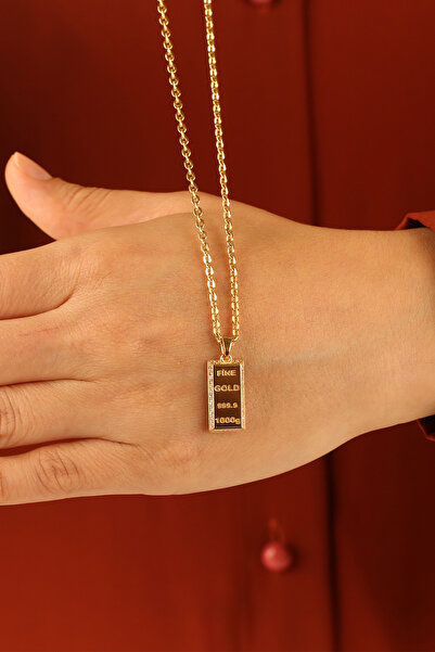 Çgk Çiğdem Gürel Kuyumculuk Zincir Külçe Altın Kolye