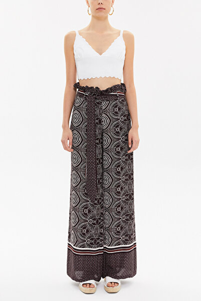 SOCIETA Bordo Yüksek bel bol kesim pantolon 41302