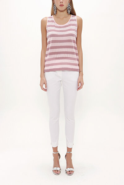 SOCIETA Pembe Taşlı kolsuz triko bluz 28484