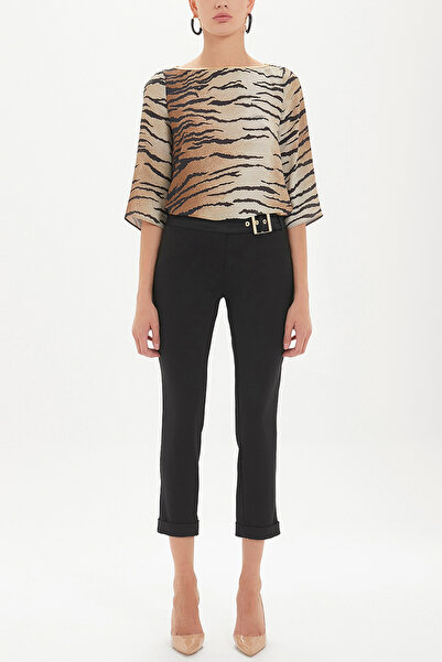 SOCIETA Siyah Dar kesim capri pantolon 40777