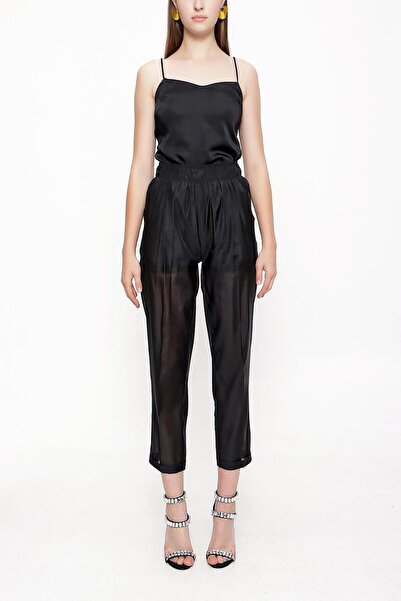 SOCIETA Siyah Beli lastikli pantolon 41619