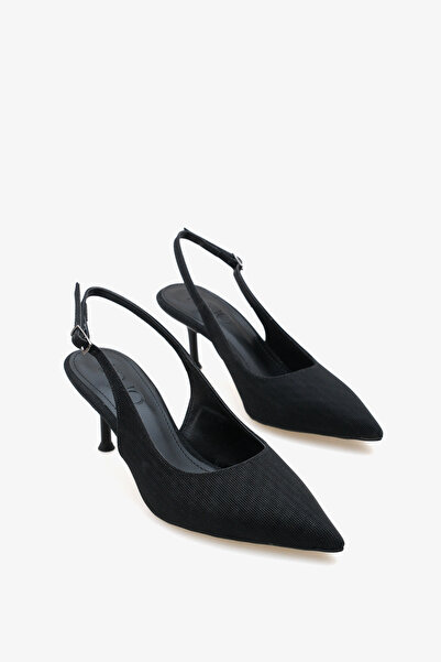 LOJO حذاء نسائي بكعب كلاسيكي مدبب من الأمام ومفتوح من الخلف من ماركة ميلو