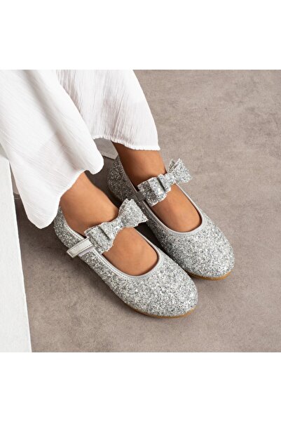 Surpie Shoes باليرينا بتفاصيل ترتر وحزام، باليرينا للفتيات