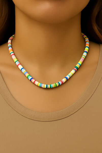 Fun Life قلادة خرز فيمو ملونة