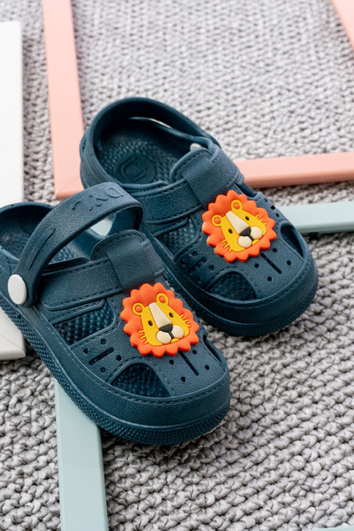 ZOLESSA Lacivert Erkek Çocuk Ortopedik Kaydırmaz Tabanlı Hayvan Figürlü Günlü...