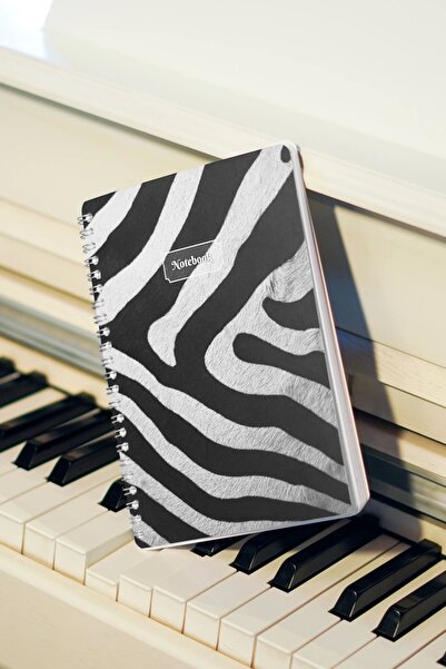 DİVAL A5 Spiral Cardboard Cover Set of 2 Checkered Lesson Plan Notepad School Notebook - Leopard, Zebra