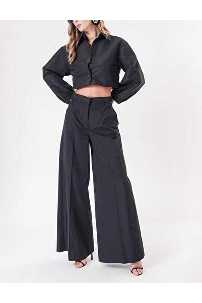 SOCIETA Siyah Beli lastikli bol kesim pantolon 41629