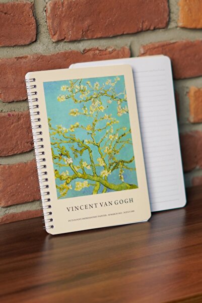DİVAL A5 Spiral Cardboard Cover Set of 4 Lined Lesson Programmed Note School Notebook - Van Gogh Series