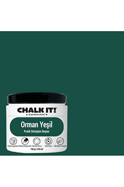 Işın Mumcu Artisan Chalk It Kendinden Vernikli Boya | Orman Yeşil