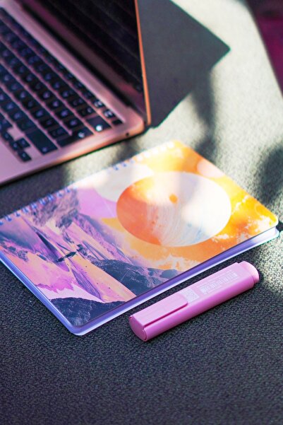 DİVAL A5 Spiral Cardboard Cover Set of 2 Checkered Lesson Programmed Note School Notebook - Galaxy