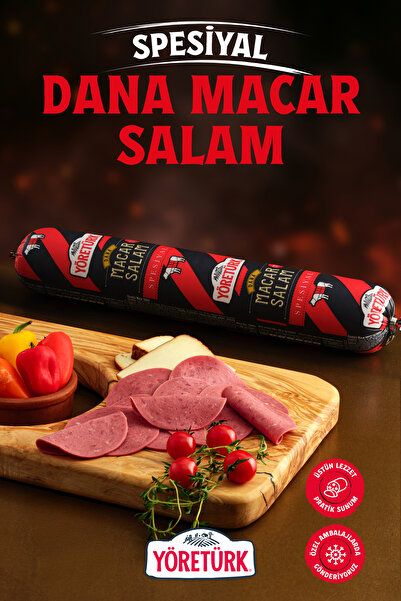 Yöretürk Dana Macar Salam 1000 gr Baton Dilimlenmeye Uygun Karminsiz Yumuşak Dokulu Hafif Lezzet