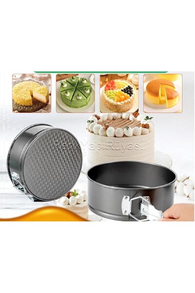 RENK YAPI RÜYASI 24cm 26cm 28cm 3-Piece Cake Mold with Lid, Round, Non-Stick, Leakproof, for Cheesecake, Pie, Pizza