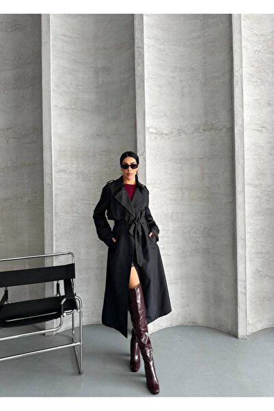 ÇEÇİM KADIN DÖKÜMLÜ MAXİ BOY TRENÇKOT ZYN-58704